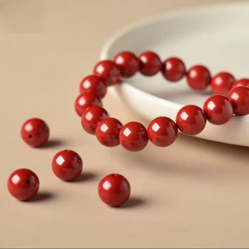 原礦硃砂手串單圈素圈高含量紫金砂本命年男女款手鏈飾品禮物 原礦硃砂手串單圈素圈高含量紫金砂本命年男女款手鏈飾品禮物