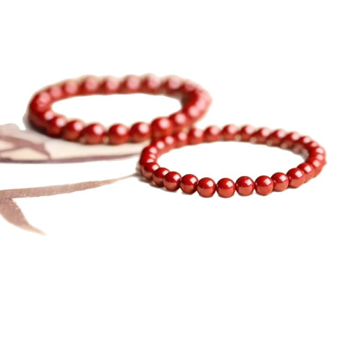 原礦硃砂手串單圈素圈高含量紫金砂本命年男女款手鏈飾品禮物 原礦硃砂手串單圈素圈高含量紫金砂本命年男女款手鏈飾品禮物