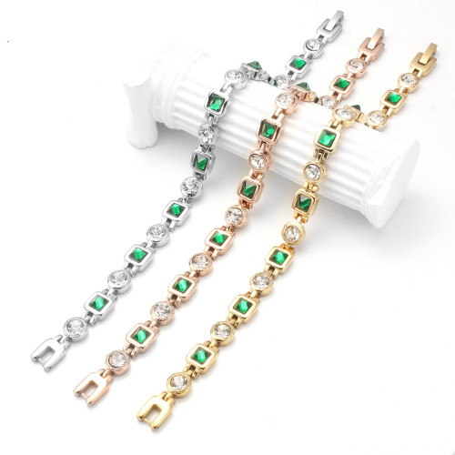 時尚輕奢不鏽鋼手鏈鑲鑽磁石手鏈百搭女款手飾