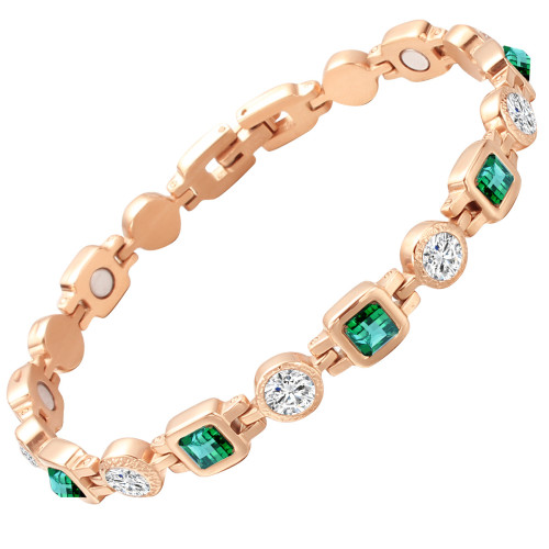 時尚輕奢不鏽鋼手鏈鑲鑽磁石手鏈百搭女款手飾