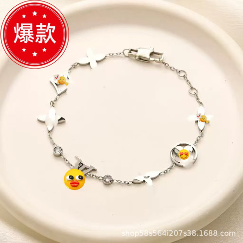 精品潮牌鏤空字母花朵手鏈精緻多款百搭手鏈款時尚簡約多花手鏈工