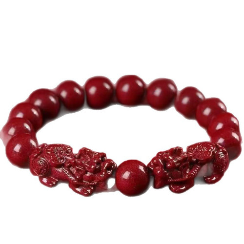 原礦硃砂手串貔貅好運高含量紫金砂本命年男女款手鏈飾品禮物