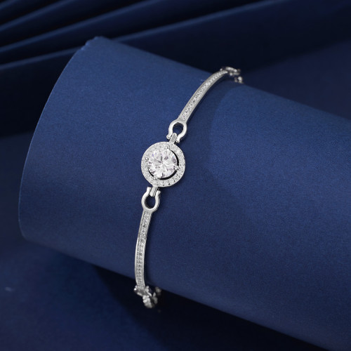 新款小太陽純銀手鏈女生S925銀手鐲輕奢小衆精緻手飾女情人節禮物