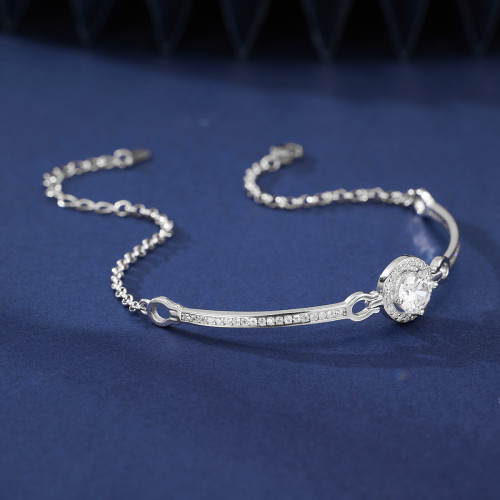 新款小太陽純銀手鏈女生S925銀手鐲輕奢小衆精緻手飾女情人節禮物