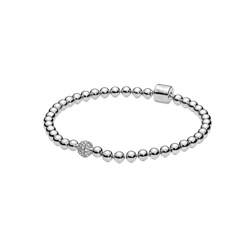 潘家多拉白銅鍍s925銀愛心T形釦蛇骨鏈氣質百搭輕奢手鏈蛇骨鏈