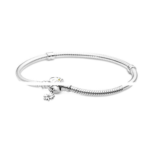 潘家多拉白銅鍍s925銀愛心T形釦蛇骨鏈氣質百搭輕奢手鏈蛇骨鏈