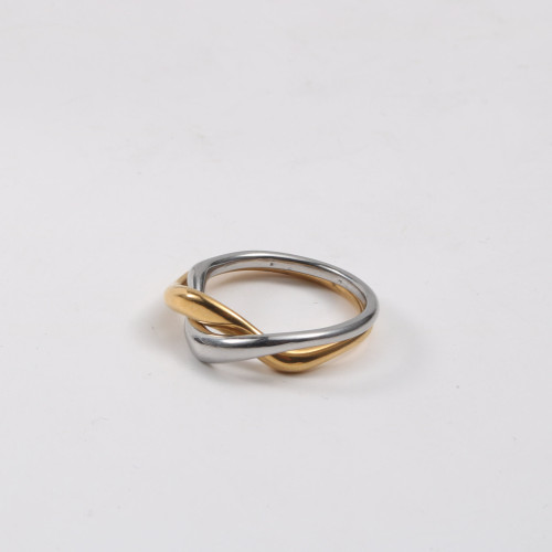 環環相釦 永遠在一起 戒指 鈦鋼電鍍18k金