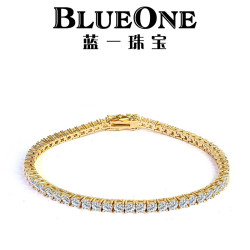 鋯石手鏈網球鏈銅鍍金時尚嘻哈高級感飾品男女歐美爆款