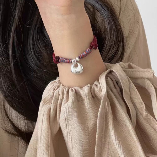 足銀999銀坨坨實心小胖福紅繩盤纏手鏈手繩情侶款本命年編織紅繩 足銀999銀坨坨實心小胖福紅繩盤纏手鏈手繩情侶款本命年編織紅繩