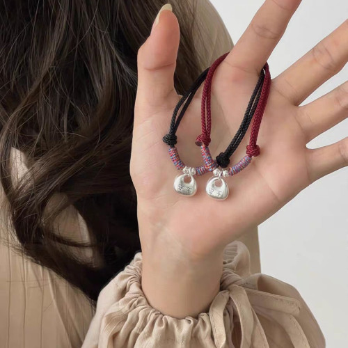 足銀999銀坨坨實心小胖福紅繩盤纏手鏈手繩情侶款本命年編織紅繩 足銀999銀坨坨實心小胖福紅繩盤纏手鏈手繩情侶款本命年編織紅繩