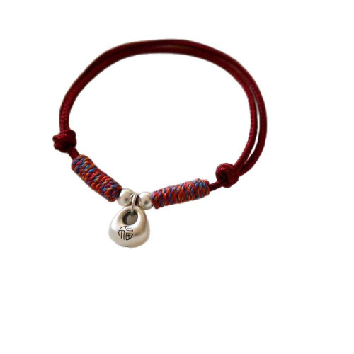 足銀999銀坨坨實心小胖福紅繩盤纏手鏈手繩情侶款本命年編織紅繩 足銀999銀坨坨實心小胖福紅繩盤纏手鏈手繩情侶款本命年編織紅繩