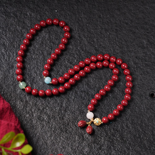 天然原礦硃砂原石紫金砂手鏈女高含量三圈男士蓮花帝王砂手串