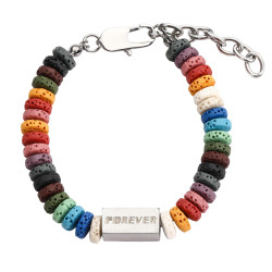 爆款鈦鋼手鏈男彩色火山石男士手鏈小衆高級感手飾女手串