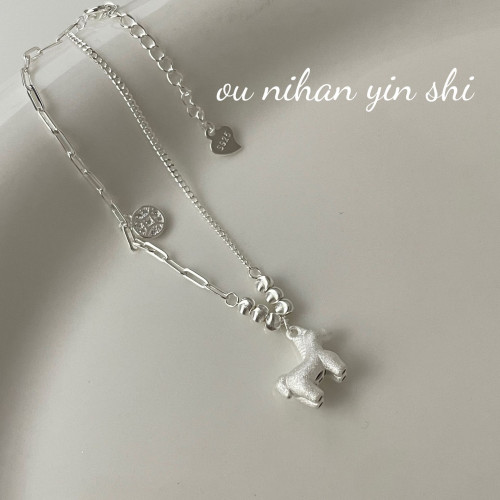 歐尼韓S925純銀小馬錢袋手鏈女小衆設計高級感個性韓國時尚手飾