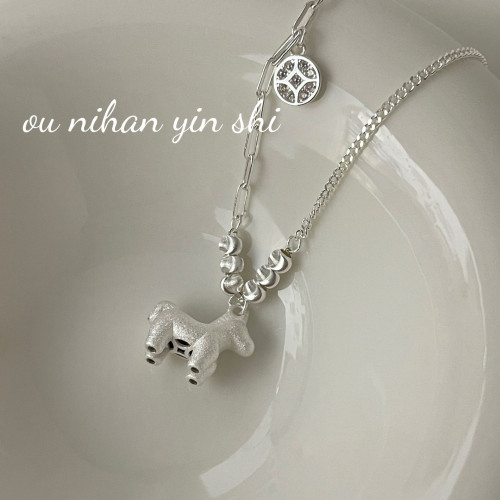 歐尼韓S925純銀小馬錢袋手鏈女小衆設計高級感個性韓國時尚手飾