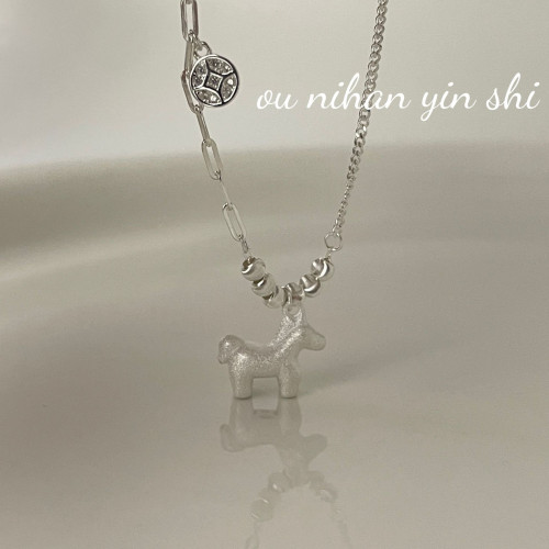 歐尼韓S925純銀小馬錢袋手鏈女小衆設計高級感個性韓國時尚手飾