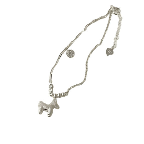 歐尼韓S925純銀小馬錢袋手鏈女小衆設計高級感個性韓國時尚手飾