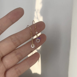 迷你平安釦耳環小巧耳飾女玉髓日常古風配飾925銀鉤新款耳墜