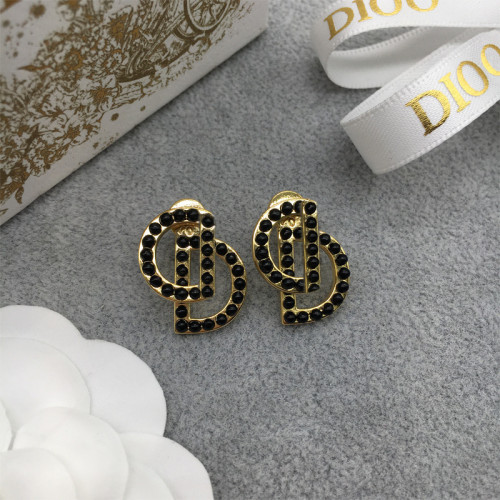 D家/迪家cd耳釘女ins復古 復古輕奢高級感愛心耳釘925銀針