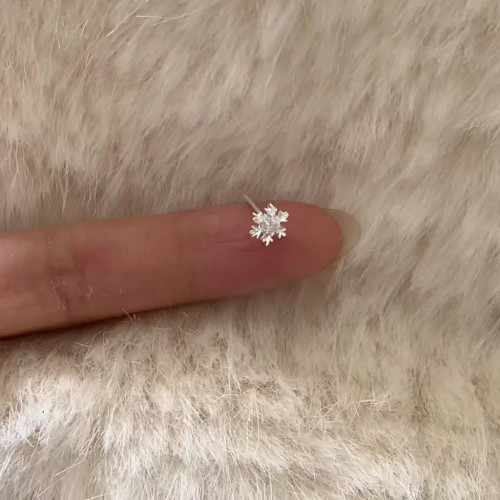 雪花耳釘女925銀針養耳洞ins精緻秋冬耳骨耳環小衆設計高級感耳飾
