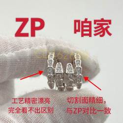 新款頭尾鑽蛇骨耳環925銀小衆歐美爆款18K輕奢百搭耳釘耳飾女