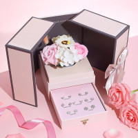 925純銀一周一星期耳釘女純銀七對耳環七夕情人節禮物實用禮盒裝