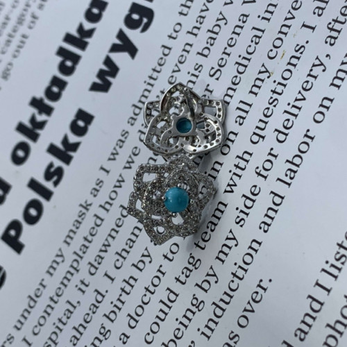 天然原礦湖北綠松石耳釘通體925銀鑲嵌綠松石耳釘 天然原礦湖北綠松石耳釘通體925銀鑲嵌綠松石耳釘