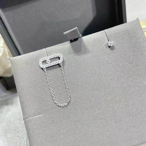 歐美風梅家不對稱AB款可滑動925耳釘女高級感耳飾抖音爆款