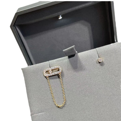 歐美風梅家不對稱AB款可滑動925耳釘女高級感耳飾抖音爆款