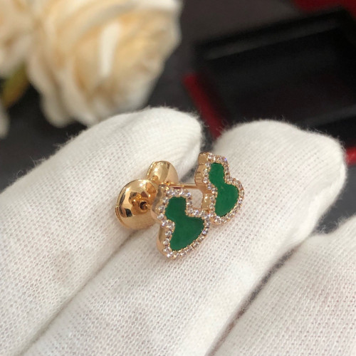 925純銀高版本麒麟天然貝母孔雀石葫蘆耳釘精工高品質時尚代銀針 925純銀高版本麒麟天然貝母孔雀石葫蘆耳釘精工高品質時尚代銀針