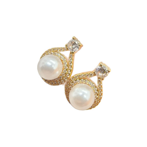 珍珠耳釘女小衆設計高級感耳環925銀針輕奢微鑲鋯石氣質耳飾 珍珠耳釘女小衆設計高級感耳環925銀針輕奢微鑲鋯石氣質耳飾