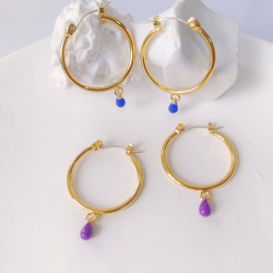 日韓小衆高級感白百何同款925銀針靈動彩色水滴時尚百搭耳環耳飾