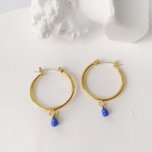 日韓小衆高級感白百何同款925銀針靈動彩色水滴時尚百搭耳環耳飾