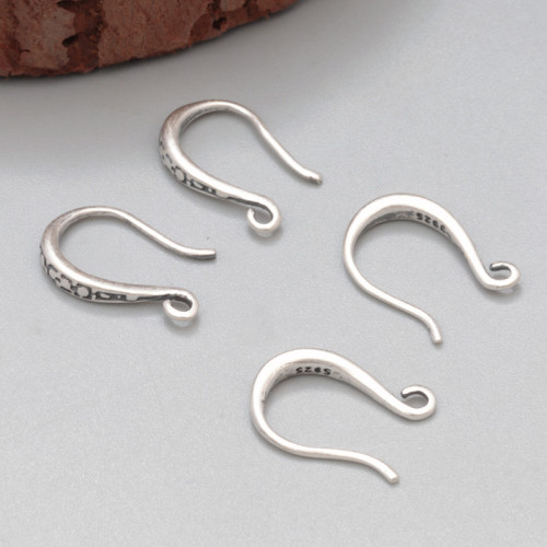 925純銀簡約耳環耳鉤 復古做舊簡約細款可掛流蘇吊墜耳墜配件配飾