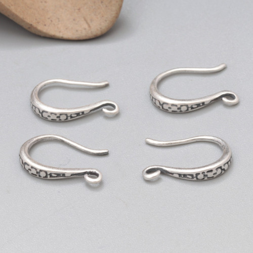 925純銀簡約耳環耳鉤 復古做舊簡約細款可掛流蘇吊墜耳墜配件配飾