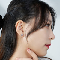 925銀閃耀太陽花耳釘 鑲鋯石百搭小巧簡約潮氣質小衆