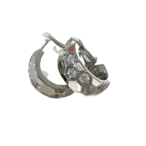 925純銀高版本尚美蜂巢間鑽耳環鍍18K金CNC蜂窩鑲鑽耳拍耳釘