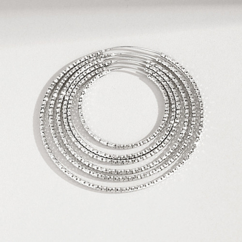 如業 925純銀滿天星耳環女圓圈耳圈女爆款圈圈圓環耳墜圓形耳飾大