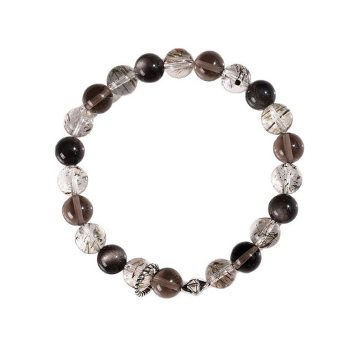 天然水晶銀耀石冰曜石情侶手鏈女純銀一對925銀手串情人節禮物廠