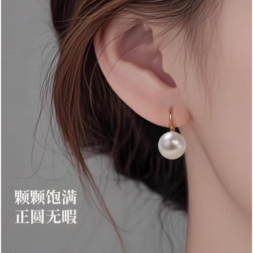 925銀珍珠高跟鞋耳飾法式女耳釘小衆高級感耳墜新款輕奢耳鉤