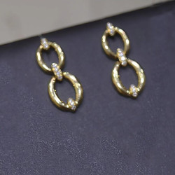 洛熙寺珠寶 2024新款925銀鍍金簡約耳環圓圈耳釦歐美風氣質派對款