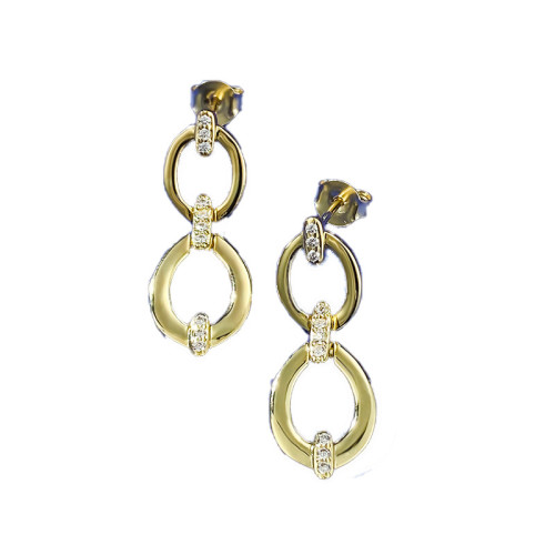 洛熙寺珠寶 2024新款925銀鍍金簡約耳環圓圈耳釦歐美風氣質派對款