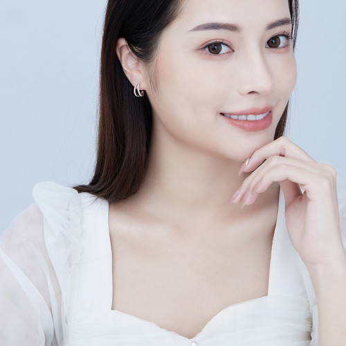 法式925銀雙C鑲鑽耳釘女高級感簡約小巧百搭氣質韓國耳飾量大 法式925銀雙C鑲鑽耳釘女高級感簡約小巧百搭氣質韓國耳飾量大