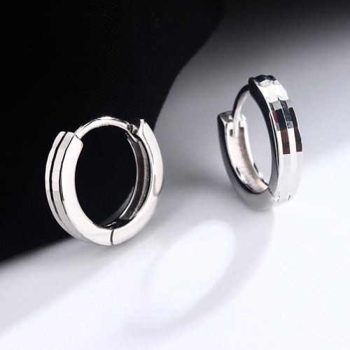 純銀925車花素銀耳釦簡約時尚潮流小衆百搭男女通用