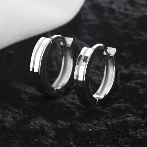 純銀925車花素銀耳釦簡約時尚潮流小衆百搭男女通用