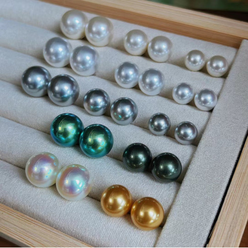 925銀施家珍珠耳釘法式澳白冷光珍珠耳釘女氣質對版實拍批