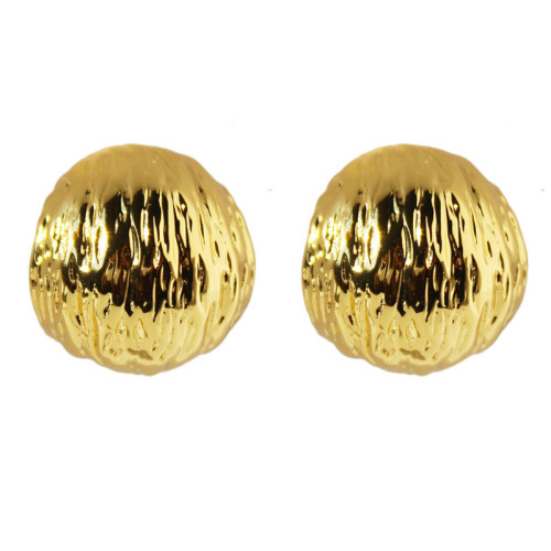 歐美冷淡風褶皺拉絲肌理耳圈小衆半圓C形耳環925銀針潮酷耳飾女98