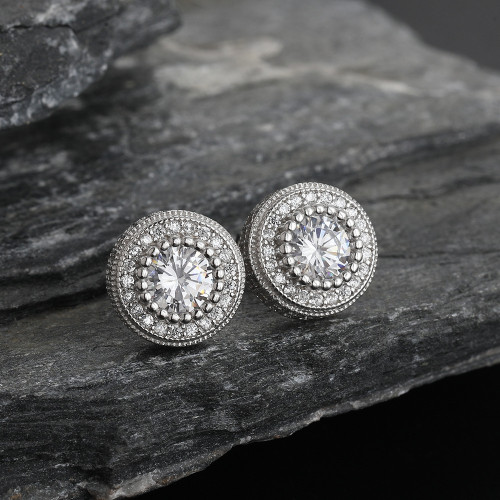 925銀耳環圓形歐美嘻哈說唱耳飾潮款通體925銀輕奢高級感鋯石耳釘 925銀耳環圓形歐美嘻哈說唱耳飾潮款通體925銀輕奢高級感鋯石耳釘