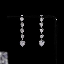 925銀針愛心鋯石耳釘輕奢小衆超閃名媛氣質甜美時尚精緻耳飾甜心