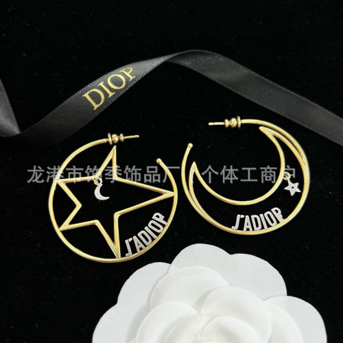 D家復古字母耳釘鑲鑽長款流蘇珍珠耳環女歐美時尚百搭個性925銀針